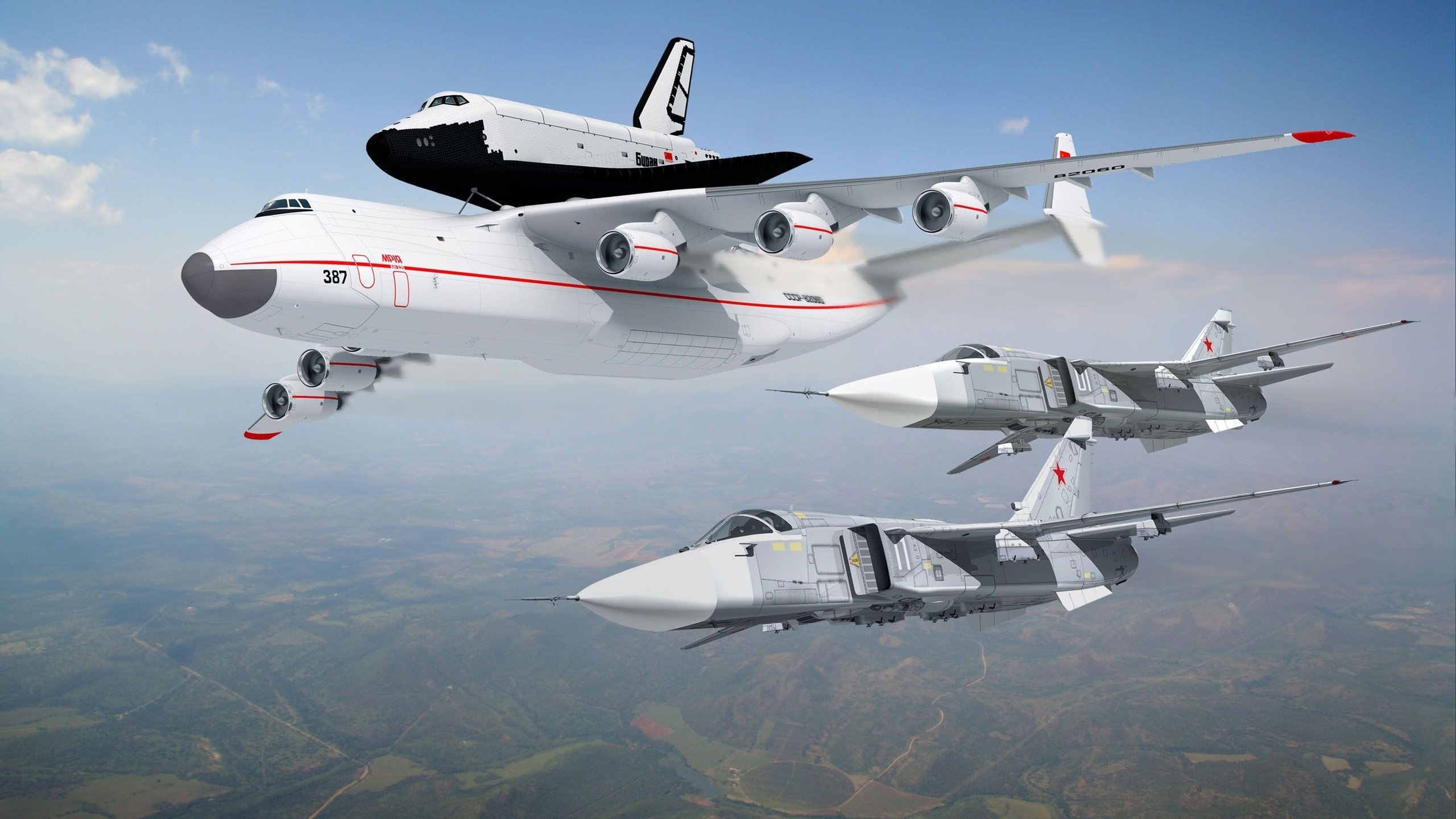 Обои ан-225, буран, мрия, су-24, the an-225, buran, mriya, su-24 разрешение 3000x2000 Загрузить