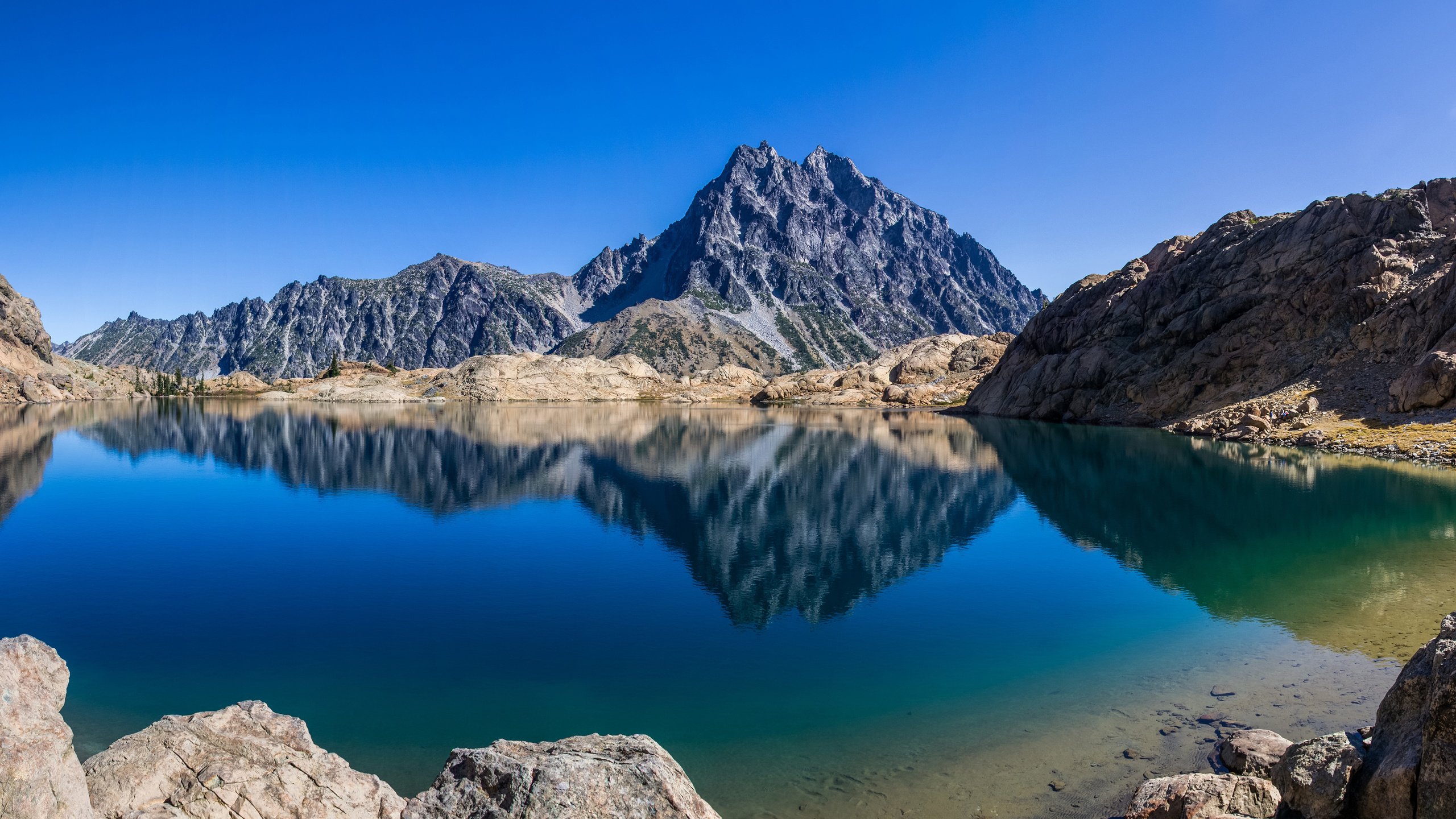 Обои небо, озеро, горы, природа, отражение, the sky, lake, mountains, nature, reflection разрешение 3840x2400 Загрузить