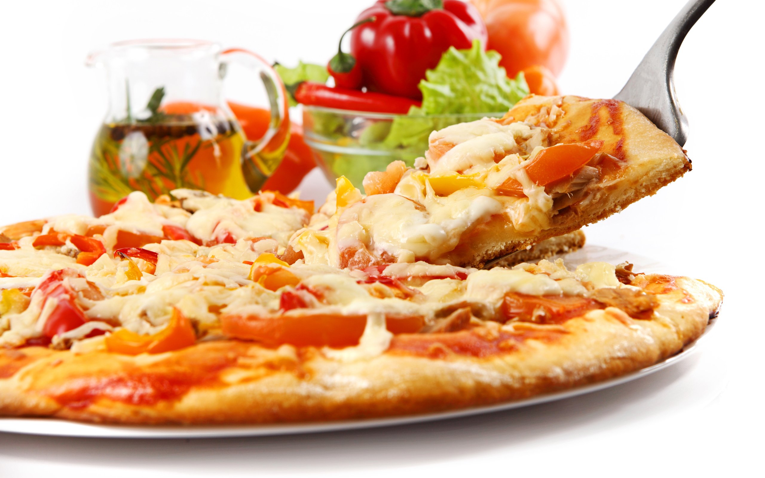 Обои сыр, помидор, перец, пицца, брынза, быстрое питание, cheese, tomato, pepper, pizza, fast food разрешение 5000x3600 Загрузить
