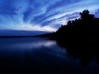 Обои облака, вечер, озеро, синий, clouds, the evening, lake, blue разрешение 2560x1600 Загрузить
