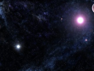 Обои звезды, планеты, вселенная, stars, planet, the universe разрешение 3200x1200 Загрузить