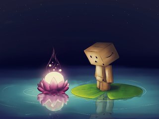 Обои цветок, робот, коробка, flower, robot, box разрешение 2560x1600 Загрузить