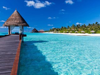 Обои пляж, остров, тропики, мальдивы, beach, island, tropics, the maldives разрешение 1920x1280 Загрузить