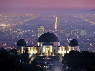Обои города, сша, лос анджелес, обсерватория гриффита, ка­ли­фор­нийс­кая, city, usa, los angeles, griffith observatory, california разрешение 2560x1600 Загрузить