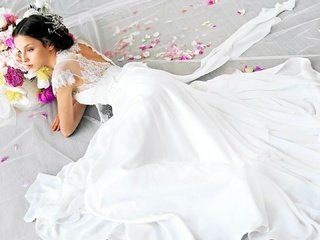 Обои цветы, платье, невеста, flowers, dress, the bride разрешение 1920x1080 Загрузить