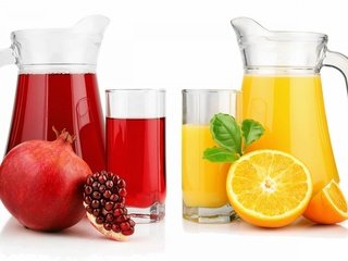 Обои фрукты, апельсин, напитки, стаканы, гранат, графин, сок, fruit, orange, drinks, glasses, garnet, decanter, juice разрешение 1920x1200 Загрузить