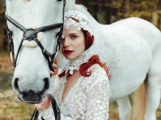 Обои девушка, настроение, взгляд, рыжая, конь, рыжеволосая, белая лошадь, girl, mood, look, red, horse, redhead, white horse разрешение 3000x2000 Загрузить