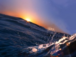 Обои волны, макро, море, wave, macro, sea разрешение 2560x1600 Загрузить