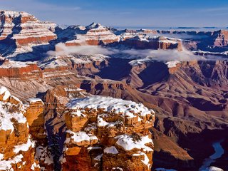 Обои скалы, зима, пейзаж, grand canyon, штат аризона, pat kofahl, rocks, winter, landscape, arizona разрешение 1920x1080 Загрузить