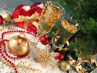 Обои свечи, праздник, новый год, рождество, елка, шампанское, снежинки, мишура, подарки, застолье, сердце, бусы, бокалы, candles, holiday, new year, christmas, tree, champagne, snowflakes, tinsel, gifts, feast, heart, beads, glasses разрешение 3840x2400 Загрузить