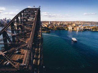 Обои мост, сидней, австралия, новый южный уэльс, the rocks, bridge, sydney, australia, new south wales разрешение 2048x1152 Загрузить