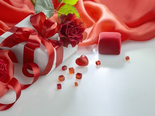 Обои розы, букет, подарок, валентинов день, roses, bouquet, gift, valentine's day разрешение 5424x3798 Загрузить