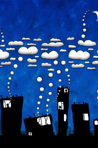 Обои облака, город, юмор, clouds, the city, humor разрешение 2560x1600 Загрузить