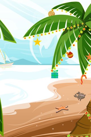 Обои новый год, украшения, пальмы, new year, decoration, palm trees разрешение 2560x1670 Загрузить