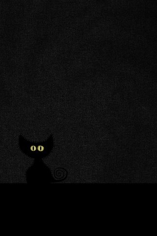 Обои глаза, кот, кошка, взгляд, черный, минимализм, eyes, cat, look, black, minimalism разрешение 2560x1600 Загрузить