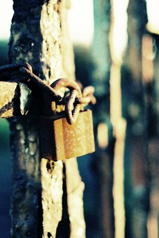 Обои макро, замок, забор, железо, цепь, macro, castle, the fence, iron, chain разрешение 1920x1200 Загрузить