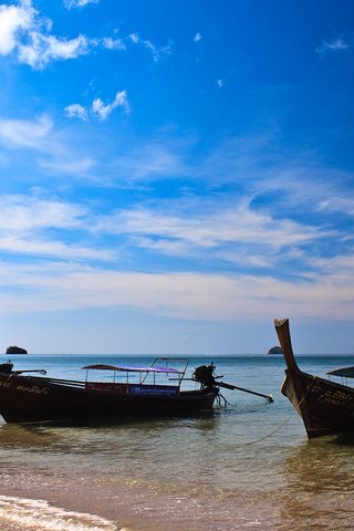 Обои горы, солнце, море, таиланд, лонгбоат, mountains, the sun, sea, thailand, longboat разрешение 1920x1080 Загрузить