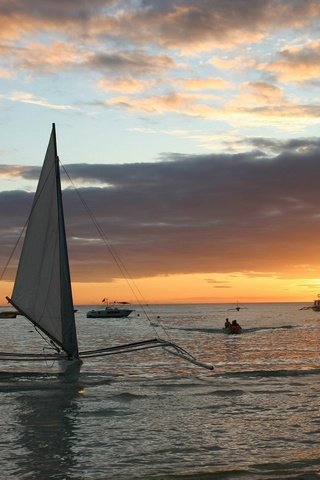 Обои вода, закат, лодки, water, sunset, boats разрешение 1920x1200 Загрузить