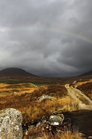 Обои небо, облака, радуга, серый, шотландия, the sky, clouds, rainbow, grey, scotland разрешение 2560x1600 Загрузить