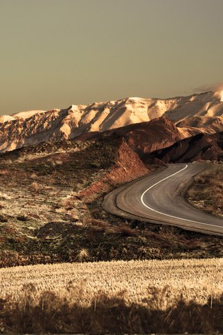 Обои дорога, горы, природа, поле, иран, road, mountains, nature, field, iran разрешение 2560x1600 Загрузить