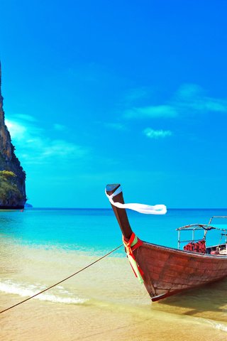 Обои море, скала, пляж, лодки, таиланд, тропики, sea, rock, beach, boats, thailand, tropics разрешение 4256x2820 Загрузить