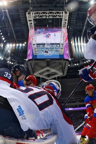 Обои хоккей, сочи 2014, xxii зимние олимпийские игры, россия-словакия, hockey, sochi 2014, the xxii winter olympic games, russia-slovakia разрешение 4234x2045 Загрузить