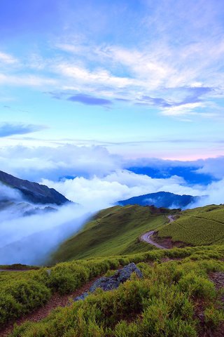 Обои облака, горы, тайвань, наньтоу, clouds, mountains, taiwan, nantou разрешение 1920x1200 Загрузить