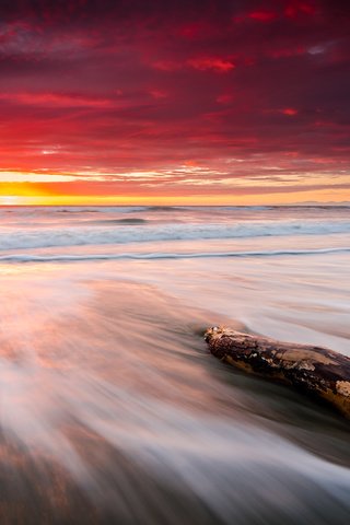 Обои небо, камни, пляж, горизонт, рассвет, океан, новая зеландия, the sky, stones, beach, horizon, dawn, the ocean, new zealand разрешение 2880x1800 Загрузить