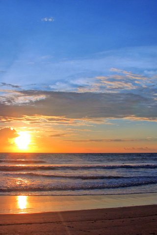 Обои волны, закат, пляж, прибой, wave, sunset, beach, surf разрешение 4899x3216 Загрузить