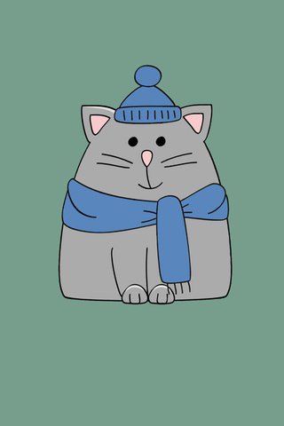 Обои кот, минимализм, шапка, шарф, cat, minimalism, hat, scarf разрешение 2880x1800 Загрузить