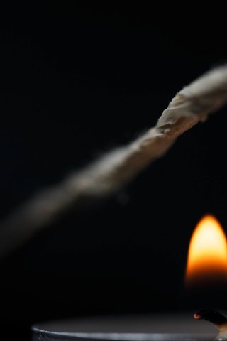 Обои огонь, веревка, свеча, fire, rope, candle разрешение 5374x3583 Загрузить