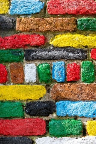 Обои разноцветные, краски, цвет, стена, яркие, труба, кирпичи, кирпичная стена, colorful, paint, color, wall, bright, pipe, bricks, brick wall разрешение 1920x1200 Загрузить