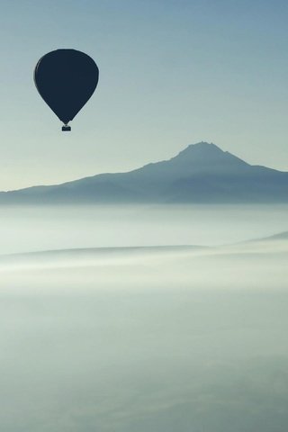 Обои небо, горы, воздушные шары, экстрим, the sky, mountains, balloons, extreme разрешение 3840x2160 Загрузить