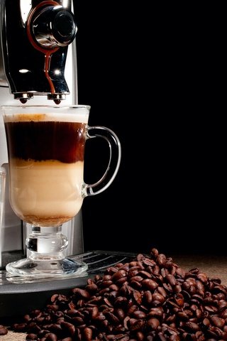 Обои напиток, кофеварка, зерна, кофе, стакан, молоко, эспрессо, латте, кофемашина, drink, coffee maker, grain, coffee, glass, milk, espresso, latte, coffee machine разрешение 1920x1200 Загрузить