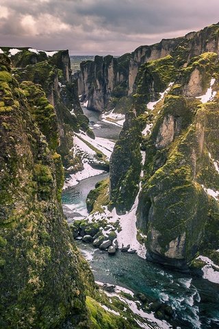 Обои река, скалы, снег, исландия, vestur-skaftafellssysla, river, rocks, snow, iceland разрешение 2048x1365 Загрузить