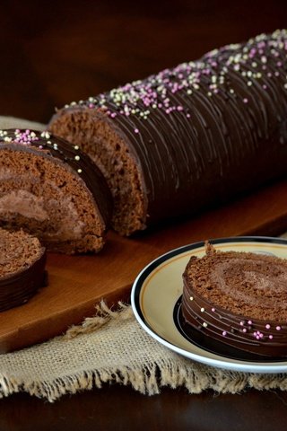 Обои шоколад, сладкое, десерт, рулет, сок, шоколадный рулет, chocolate, sweet, dessert, roll, juice, chocolate roll разрешение 2048x1357 Загрузить