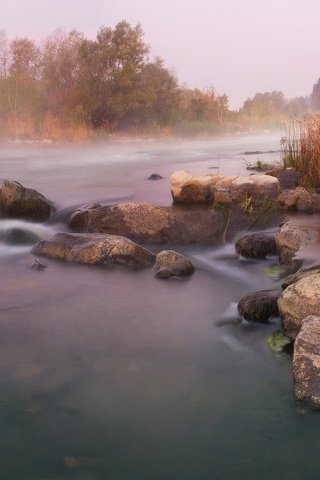 Обои река, природа, туман, осень, river, nature, fog, autumn разрешение 1920x1080 Загрузить