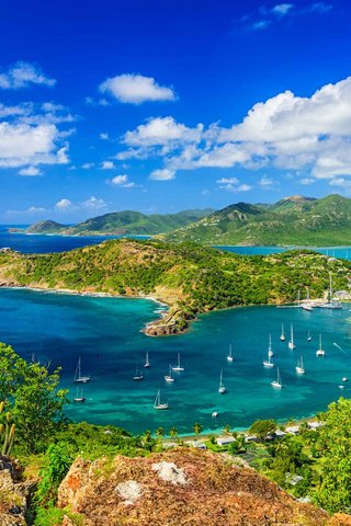 Обои пейзаж, море, остров, карибы, антигуа, антильские острова, landscape, sea, island, caribbean, antigua, antilles разрешение 1920x1200 Загрузить