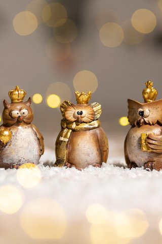 Обои сова, новый год, фон, фигурки, рождество, декор, owl, new year, background, figures, christmas, decor разрешение 5760x3840 Загрузить