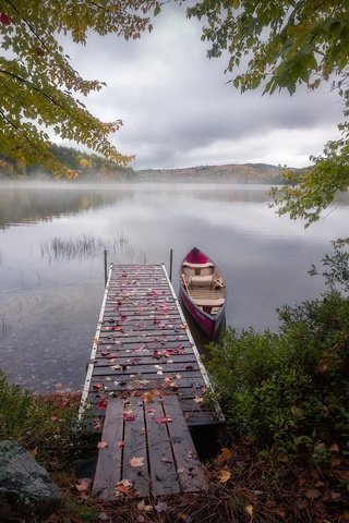 Обои озеро, мост, лодка, lake, bridge, boat разрешение 2048x1300 Загрузить