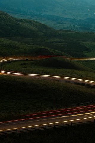 Обои дорога, ночь, огни, серпантин, road, night, lights, serpentine разрешение 1920x1200 Загрузить