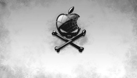 Обои череп, пиратство, веселый роджер, эппл, skull, piracy, jolly roger, apple разрешение 1920x1200 Загрузить
