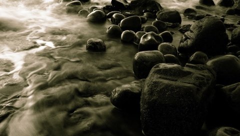 Обои вода, камни, серый, water, stones, grey разрешение 1920x1440 Загрузить