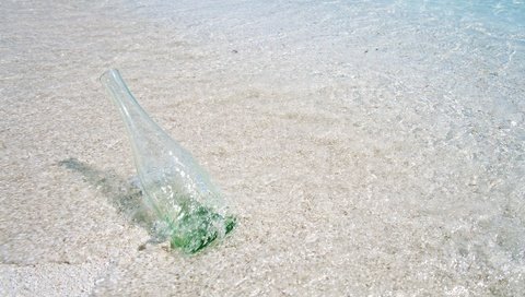 Обои вода, пляж, волна, бутылка, water, beach, wave, bottle разрешение 1920x1200 Загрузить