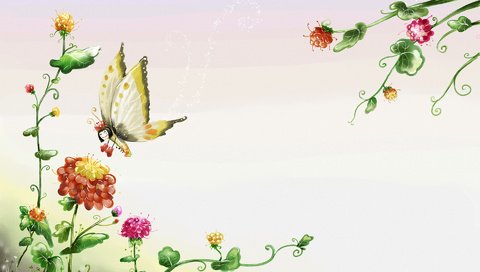 Обои рисунок, лето, бабочка, figure, summer, butterfly разрешение 1920x1200 Загрузить