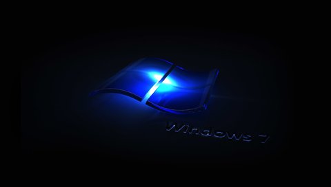 Обои синий, логотип, черный фон, windows 7, blue, logo, black background разрешение 1920x1200 Загрузить