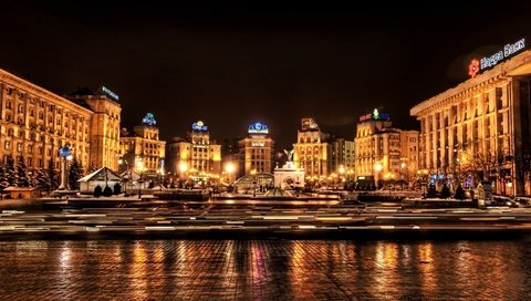 Обои kiev at night, ukraine. разрешение 1920x1080 Загрузить