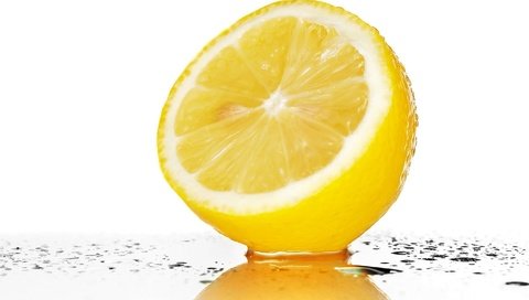 Обои вода, капли, фрукты, лимон, белый фон, цитрусы, половинка, water, drops, fruit, lemon, white background, citrus, half разрешение 1920x1200 Загрузить