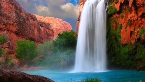 Обои сша, аризона, водопад хавасу, usa, az, havasu falls разрешение 1920x1200 Загрузить