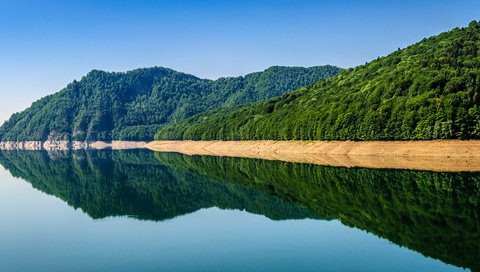 Обои небо, озеро, горы, отражение, пейзаж, румыния, the sky, lake, mountains, reflection, landscape, romania разрешение 4177x2848 Загрузить